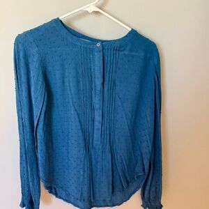 LOFT Blue Textured Blouse